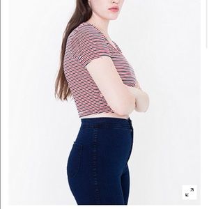 American apparel striped baby ribbed crop top