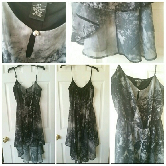 Space print high low dress