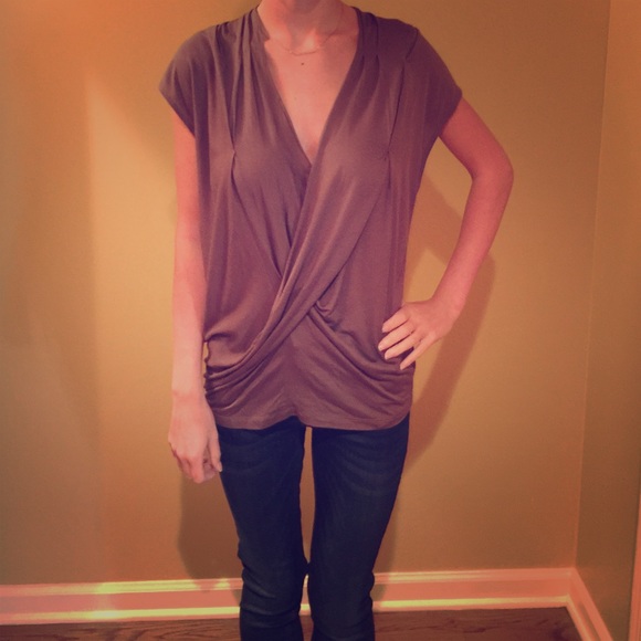 Taupe Anthropologie Top
