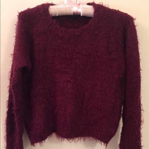 Topshop red fuzzy sweater