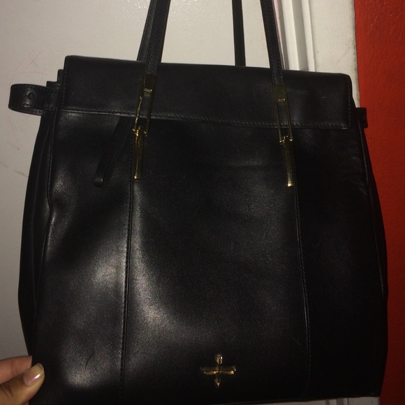 Pour la Victoire Black Leather bag - Picture 1 of 4