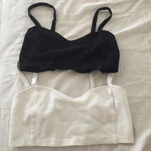 Brandy Mevillo "Chiyo" bralettes in black & white