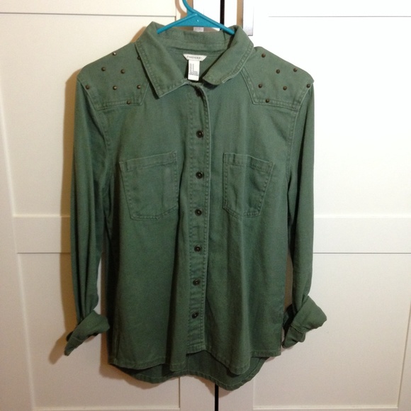Green button up