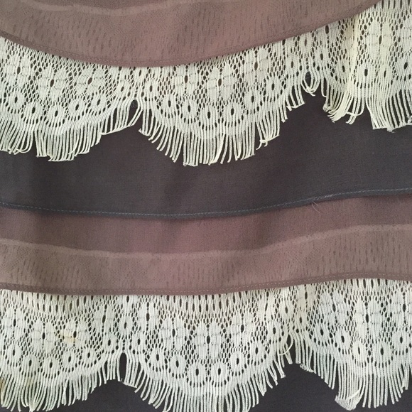 Forever 21 brown fringe see through top - Picture 2 of 3