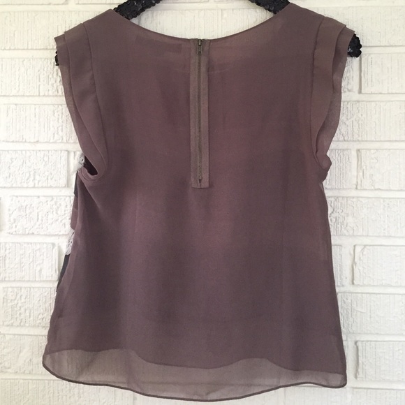 Forever 21 brown fringe see through top - Picture 3 of 3