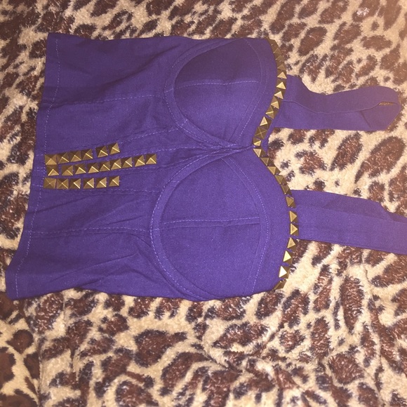 Studded Royal Blue and Gold Top