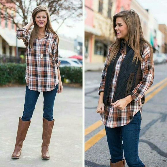 SOLD!! Size S flannel and size small matching vest