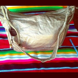 The sak hobo purse in metallic gold