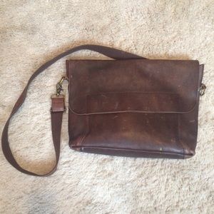 BEDSTU 100% LEATHER Brown Messenger Bag