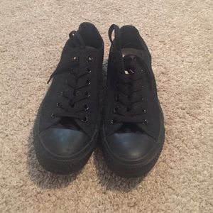 All Black Never before worn Converse Low Tops