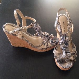 Black&White Floral Wedges