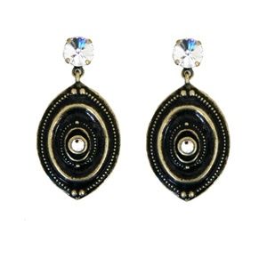 Dudine Brass and Crystal Earrings