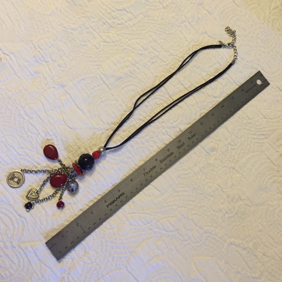 Black red silver necklace - Picture 2 of 4