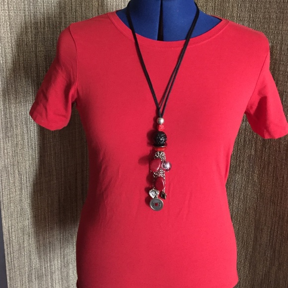 Black red silver necklace - Picture 4 of 4