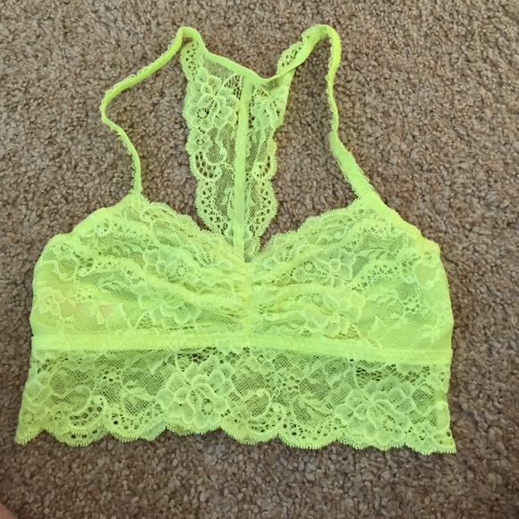 Bright Yellow VS Pink Lacy Bralette