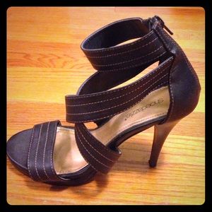 Black wrap heels