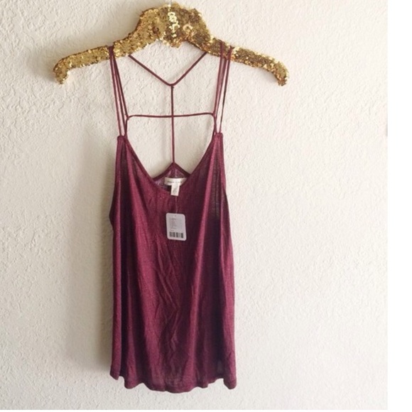 Silence + Noise Strappy Maroon Tank - Picture 2 of 4