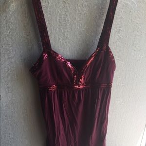 Express red sequined top sz Med