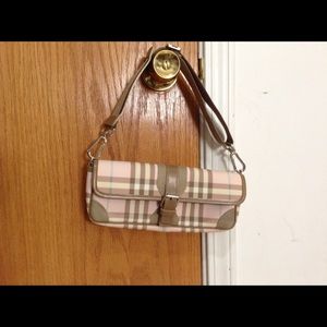Pink plaid crossbody bag