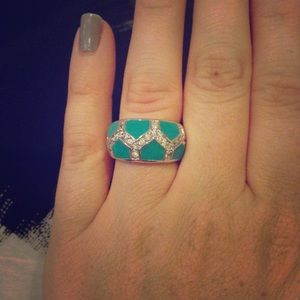 Super cute turquoise and silver bubble ring