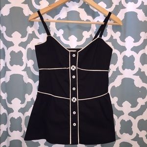 Anthropologie Black and White Viola Tank Top