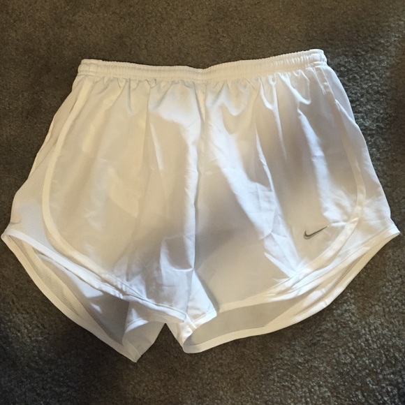 All White Nike Tempo Shorts