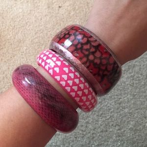 Bundle of 3 pink bangles