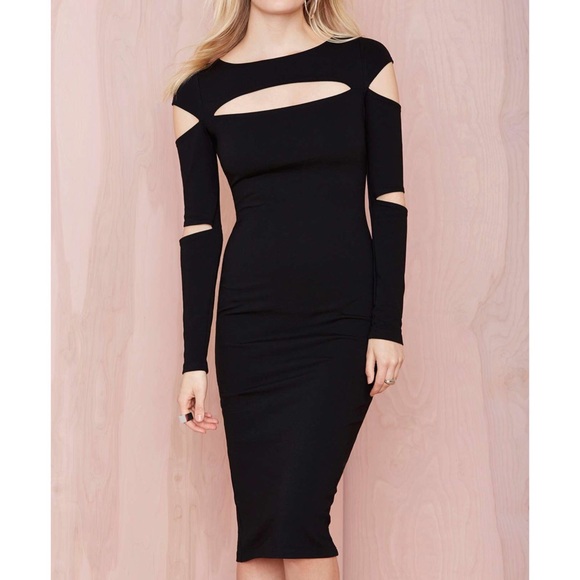 NWT! Nasty Gal Black Slasher Dress