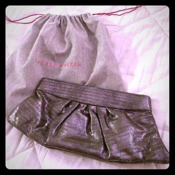 Lauren Merkin Metallic Leather Clutch
