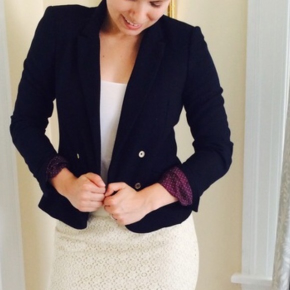 Reposh! Navy Zara riding jacket.