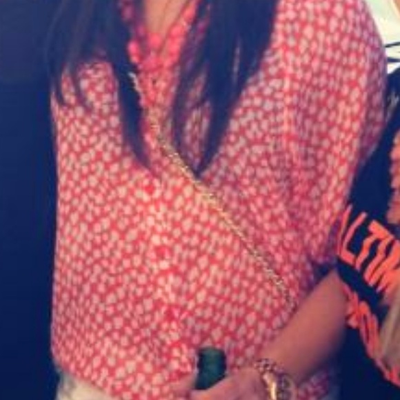 π«SOLD π«Preppy Patterned Cropped Blouseπππ - Picture 3 of 3