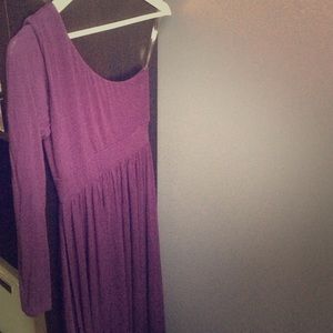 Plum Jersey one shoulder maxi dress