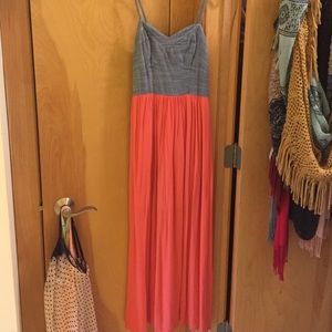 Jean/peach maxi dress