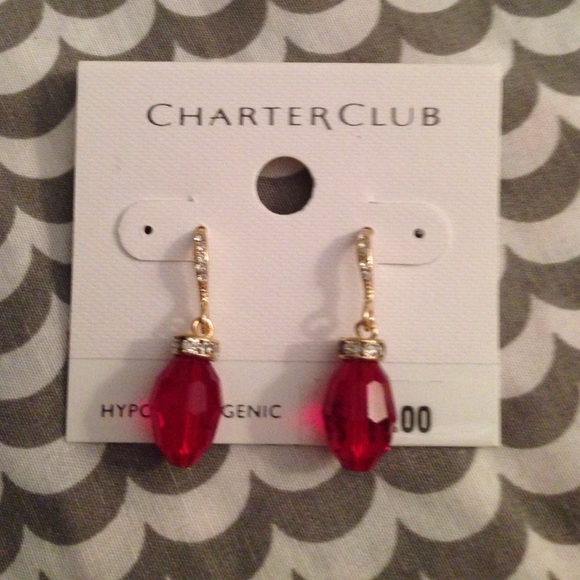 Classy red drop earrings