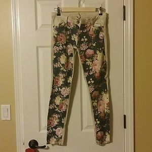 White and floral jeans