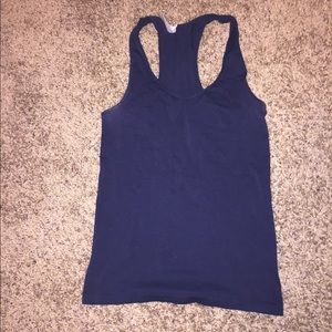 Navy blue razorback tank