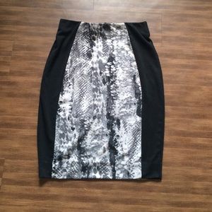 Illusion Pencil skirt in black and grey