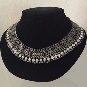 Bold Elements metal/zirconia statement necklace