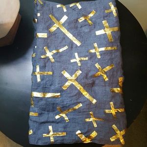 evelyn K gold cross infinity scarf