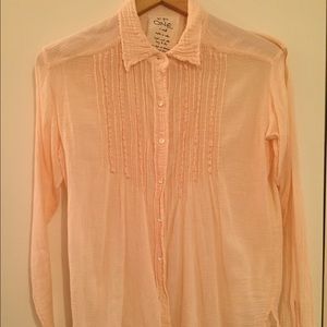 Free people light pink button up blouse
