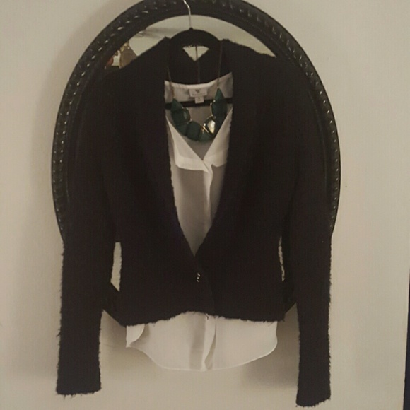 Cozy black boucle sweater