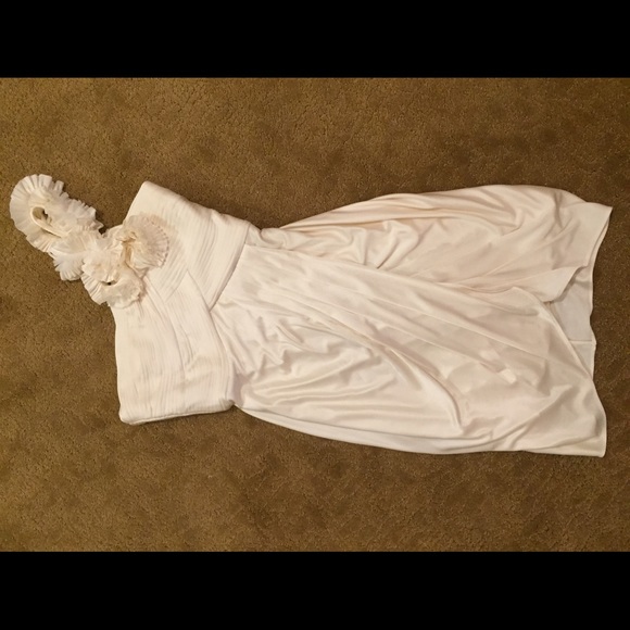 BCBG one shoulder white dress