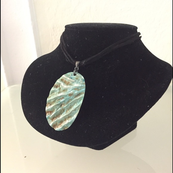 Velvet rope choker with pendant - Picture 1 of 2