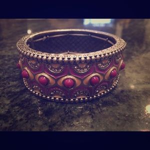 Lia Sophia Purple abstract design stretch bangle