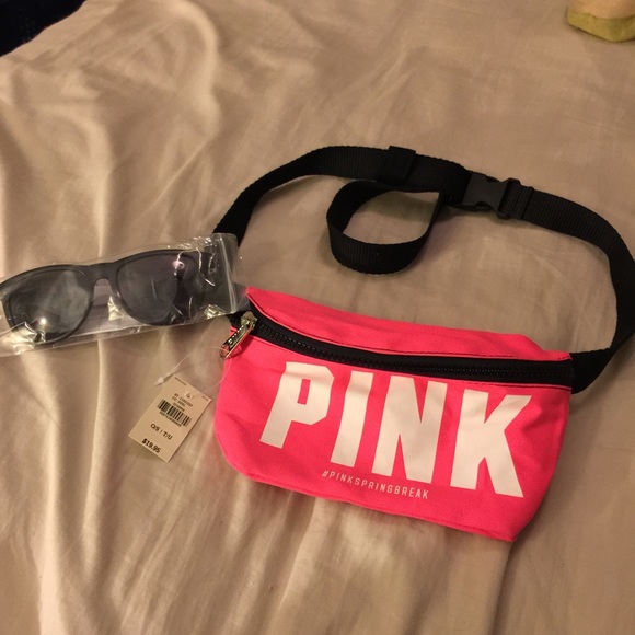 NWT PINK fanny pack with sunglasses!