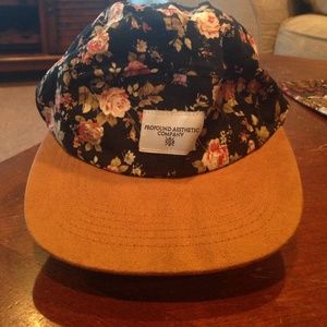 Floral strap back hat