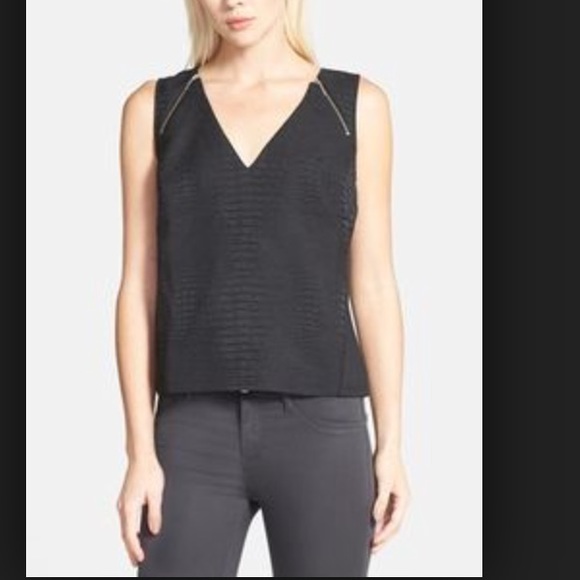 Trouvé Black Zipper Detail Top