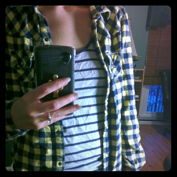 Blue and yellow flannel