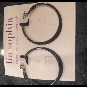 Lia Sophia Silver simple hoop earrings