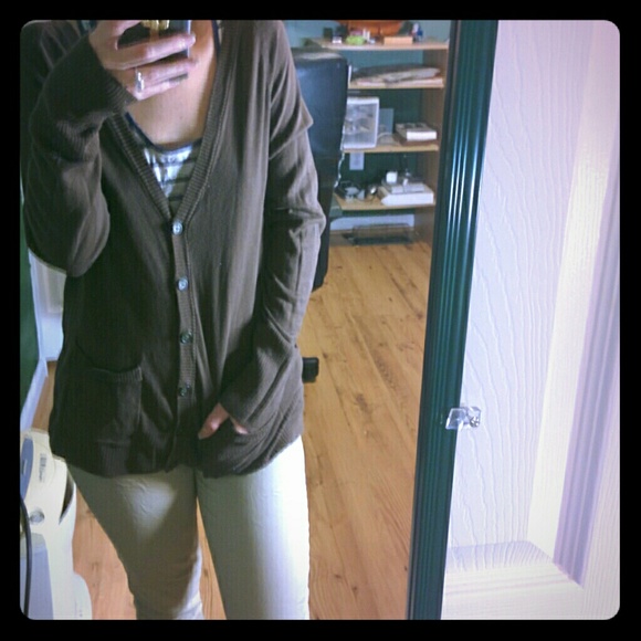 Brown comfy boyfriend cardigan